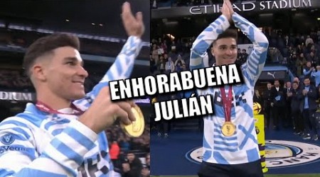 INCREÍBLE RECIBIMIENTO de los INGLESES a JULIÁN ÁLVAREZ en su retorno a Manchester City