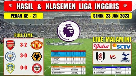 Hasil Liga Inggris Tadi Malam ~ ARSENAL vs MAN UNITED ~ MAN CITY vs WOLVES ~ EPL 2023 Pekan 21