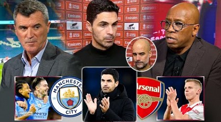 Man City vs Arsenal 1-0 Ian Wright and Roy Keane react to Gunners out FA Cup &amp; Mikel Arteta Reaction