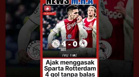 Ajax 4 VS Sparta Rotterdam 0 #updatescore #eredivisie #newsmha #shorts #tadic #kudus