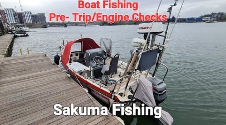 Boat Fishing Pre Boat and Engine Checks Mariner Plaice Fishing Sakuma Southampton United Kingdom