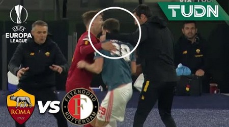 ¡ASISTENTE LE PEGA A SANTI GIMÉNEZ! Se volvió LOCO | Roma 0-0 Feyenoord | UEFA Europa League 22/23