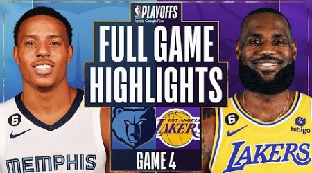 #2 GRIZZLIES at #7 LAKERS | FULL GAME 4 HIGHLIGHTS | April 24, 2023