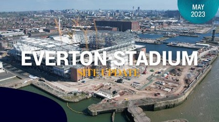 TERRACING NEARS COMPLETION | Latest Everton Stadium drone footage