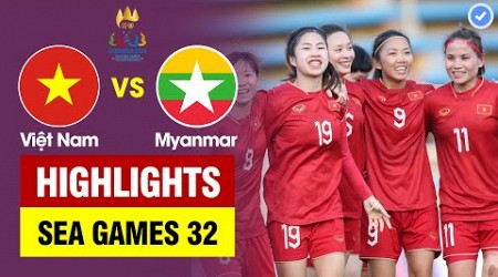 Highlights Việt Nam vs Myanmar | Huỳnh Như tỏa sáng-Thanh Nhã trừng phạt sai lầm-siêu phẩm kết liễu