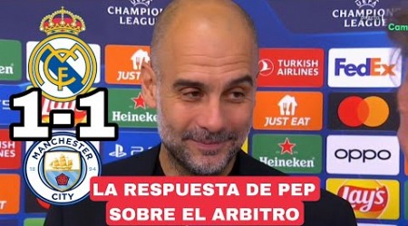 Reaccion de Pep Guardiola Real Madrid 1 Manchester City 1 gol de Vinicius