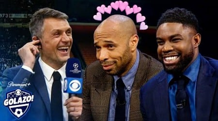 Thierry Henry, Micah and Carragher get starstruck by Paolo Maldini 