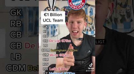 Building a Champions League team worth over €1 billion! 