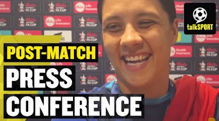 Chelsea&#39;s Sam Kerr reacts to her FA Cup winning goal vs Man United 