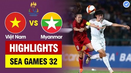 Highlights Việt Nam vs Myanmar | Huỳnh Như xé lưới Myanmar như CR7-Thanh Nhã lập siêu phẩm kết liễu