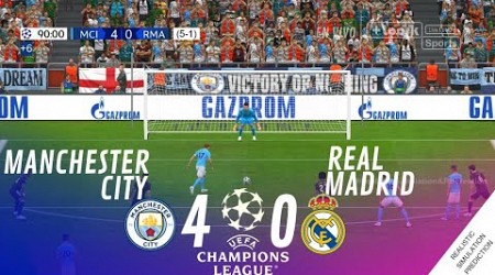 Ultimos 10 minutos • Man City 4-0 Real Madrid Semifinal UCL 2023 -VideoJuego Simulacion &amp; Recreacion