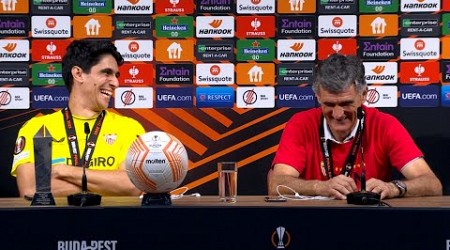 Jose Luis Mendilibar and Bono | Europa League winning press conference | Sevilla 1-1 Roma (Pens 4-1)