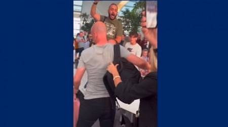 Europa League final referee Anthony Taylor harassed by Roma fans at airport – video