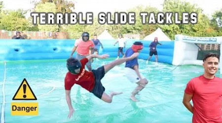 TERRIBLE SLIDE TACKLES IN A SLIP N SLIDE FOOTBALL TOURNAMENT! CHAMPIONS LEAGUE EDITION 