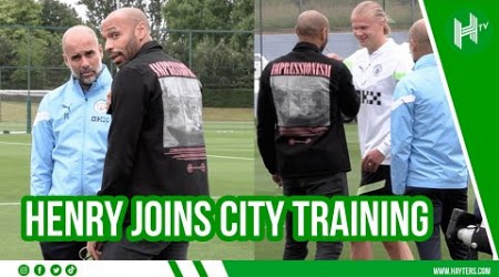 Thierry Henry joins Pep &amp; Haaland for Man City open training! | UCL Final