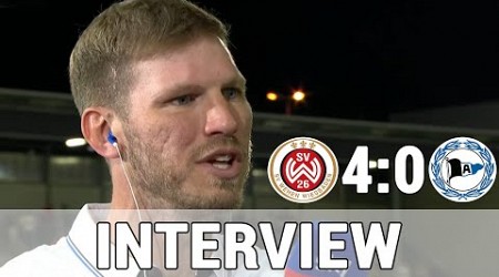 Fabian Klos trauernd im Interview nach dem 4:0 gegen Wehen | Wiesbaden 4:0 Bielefeld - Relegation