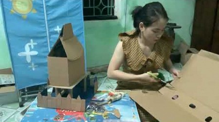 Instructions on how to make a porch of a paper house