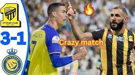 Al Nassr vs Al Ittihad 3-1 All Goals &amp; Highlights 2023 | Benzema and Ronaldo on fire