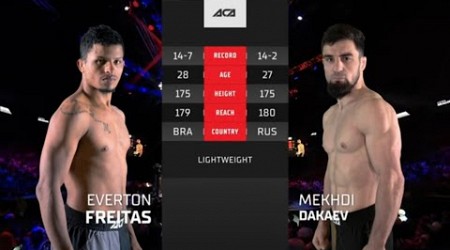 Эвертон Даниэль Фрейтас vs. Мехди Дакаев | Everton Daniel Freitas vs. Mehdi Dakaev | ACA 159