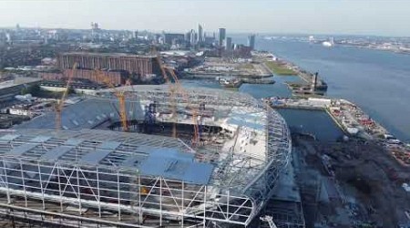 New Everton Stadium at Bramley Moore Dock with the MV Celebrity Apex heading for Liverpool ⚽️