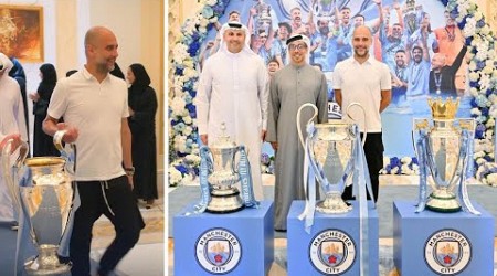 Sheikh Mansour Hosts Pep Guardiola After Treble Win Man City