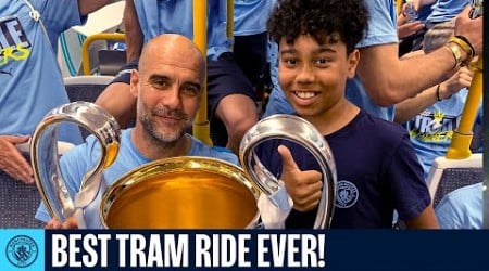 TRAM RIDE WITH THE TREBLE WINNERS! | Man City take a Manchester icon to the Parade!