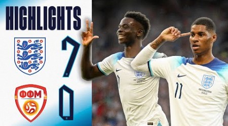 England 7-0 North Macedonia | Bukayo Saka Old Trafford Hat-Trick Hero | Highlights