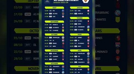 Le calendrier par club de la saison 2023/2024 en Ligue 1 !!!