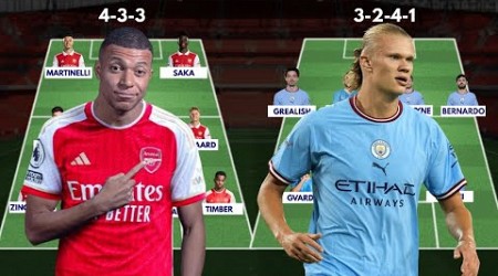 ARSENAL VS MAN CITY Head to head potential starting lineups with all transfers