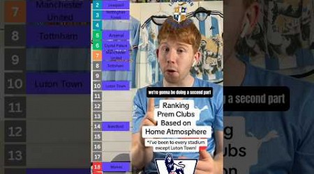 Ranking Premier League Clubs based on their Home Atmosphere 