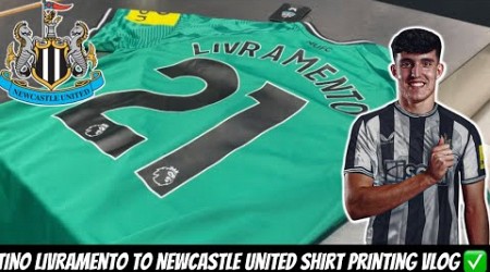 Tino Livramento Newcastle United shirt printing vlog + Castore CLUB SHOP BLUNDER !!!!