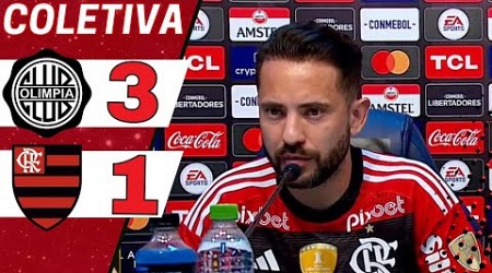 COLETIVA EVERTON RIBEIRO E AUXILIAR DE JORGE SAMPAOLI | OLIMPIA 3 X 1 FLAMENGO - LIBERTADORES