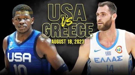 USA vs Greece Full Game Highlights | FIBA World Cup Warm-Up | August 18, 2023 | FreeDawkins