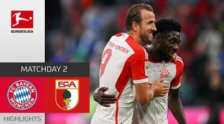 Two Goals by Kane Secure Win! | FC Bayern - Augsburg 3-1 | Highlights | Matchday 2 – Bundesliga