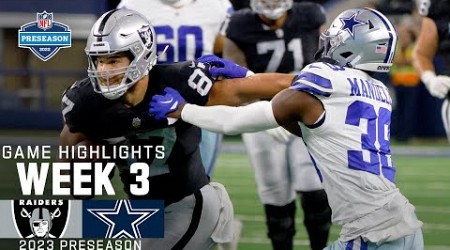 Las Vegas Raiders vs. Dallas Cowboys | 2023 Preseason Week 3 Game Highlights