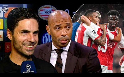 Mikel Arteta &amp; Thierry Henry react to Arsenal&#39;s 4-0 win &amp; return to the Champions League!
