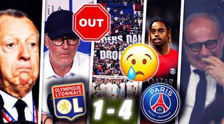 LES ÉNORMES RÉACTIONS LYON 1-4 PSG : L&#39;OL DERNIER, BARCOLA SIFFLÉ, BANDEROLES ET LAURENT BLANC VIRÉ?