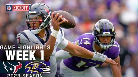 Houston Texans vs. Baltimore Ravens | 2023 Week 1 Game Highlights