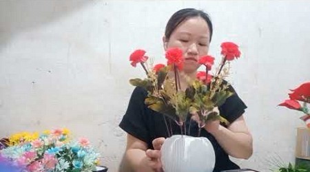 Chia sẻ cách cắm lẵng hoa đòa đỏ