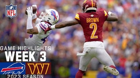 Buffalo Bills vs. Washington Commanders | 2023 Week 3 Game Highlights