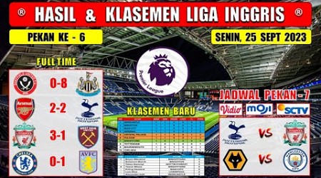 Hasil Liga Inggris Tadi Malam ~ SHEFF UNITED vs NEWCASTLE ~ ARSENAL vs TOTTENHAM ~ EPL 2023