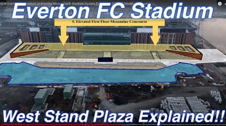 NEW Everton FC Stadium at Bramley Moore Dock. West Stand Plaza Explained!!!