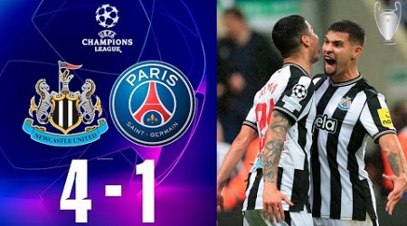 Newcastle United vs Paris Saint-Germain 4-1 Highlights| UEFA Champions League - 2023/2024