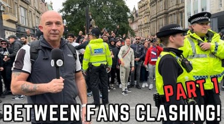 Thee BEST Inside Footage of NUFC &amp; PSG Fans Clashing at the Bigg Market &amp; Ultras March!