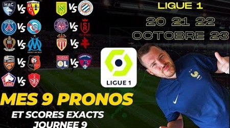 Predictions / Pronostics et Scores exacts 9ème journée de Ligue 1 France 20 21 22 Octobre 2023