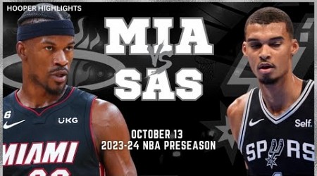 Miami Heat vs San Antonio Spurs Full Game Highlights | Oct 13 | 2023-24 NBA Preseason