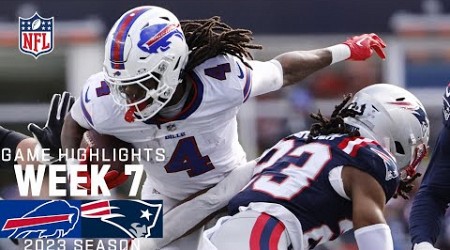 Buffalo Bills vs. New England Patriots | 2023 Week 7 Game Highlights