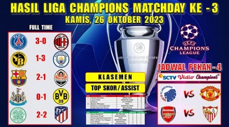 Hasil Liga Champions Tadi Malam ~ PSG vs MILAN ~ YOUNG BOYS vs MAN CITY ~ UCL 2023 Matchday 3