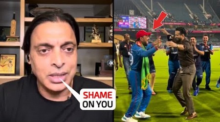 Shoaib Akhtar&#39;s reaction when Rashid Khan started dancing with Irfan Pathan after winning Pak vs Afg