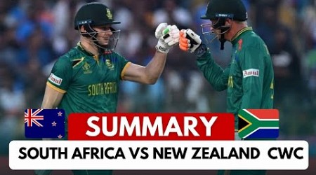 South Africa vs New Zealand World Cup 2023 Match Summary | sa vs nz world cup 2023